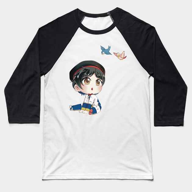 Surprised Neige LeBlanche Chibi with Birds Baseball T-Shirt by hanoung